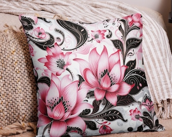 Pink flowers Basic Pillow Home Deco Decoration Accent Throw Pillow