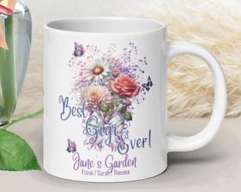 Personalisierte Gigi Tasse, Geburtsmonat Blumenstrauß, besonderes Geschenk