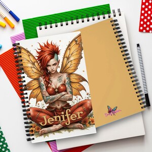 Forest Rebel Fairy Spiralblock Fee mit Haltung personalisiertes Traumbuch