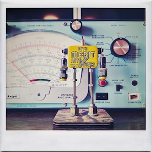 Yellow Merit Auto Fuse Robot – Handcrafted Robot Sculpture Made from Repurposed Vintage Parts
