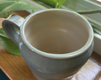 Pastel Blue and White handmade mug