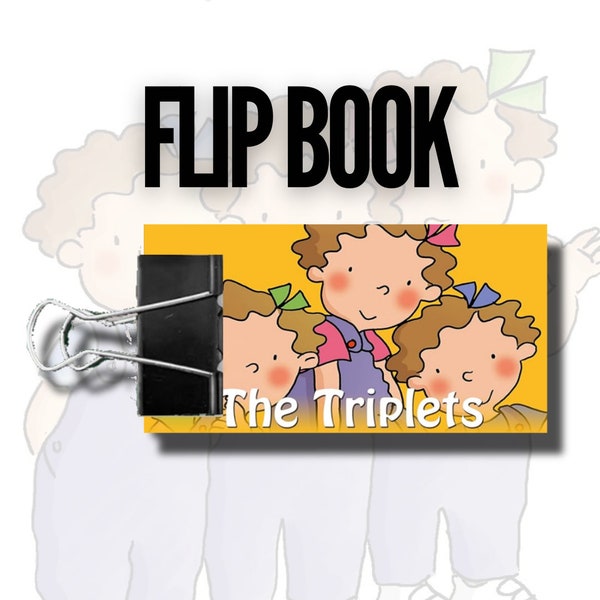 Das digitale Flipbook „The Triplets“ – Die drei Zwillinge – Basteln – Kindheit – Geschenk