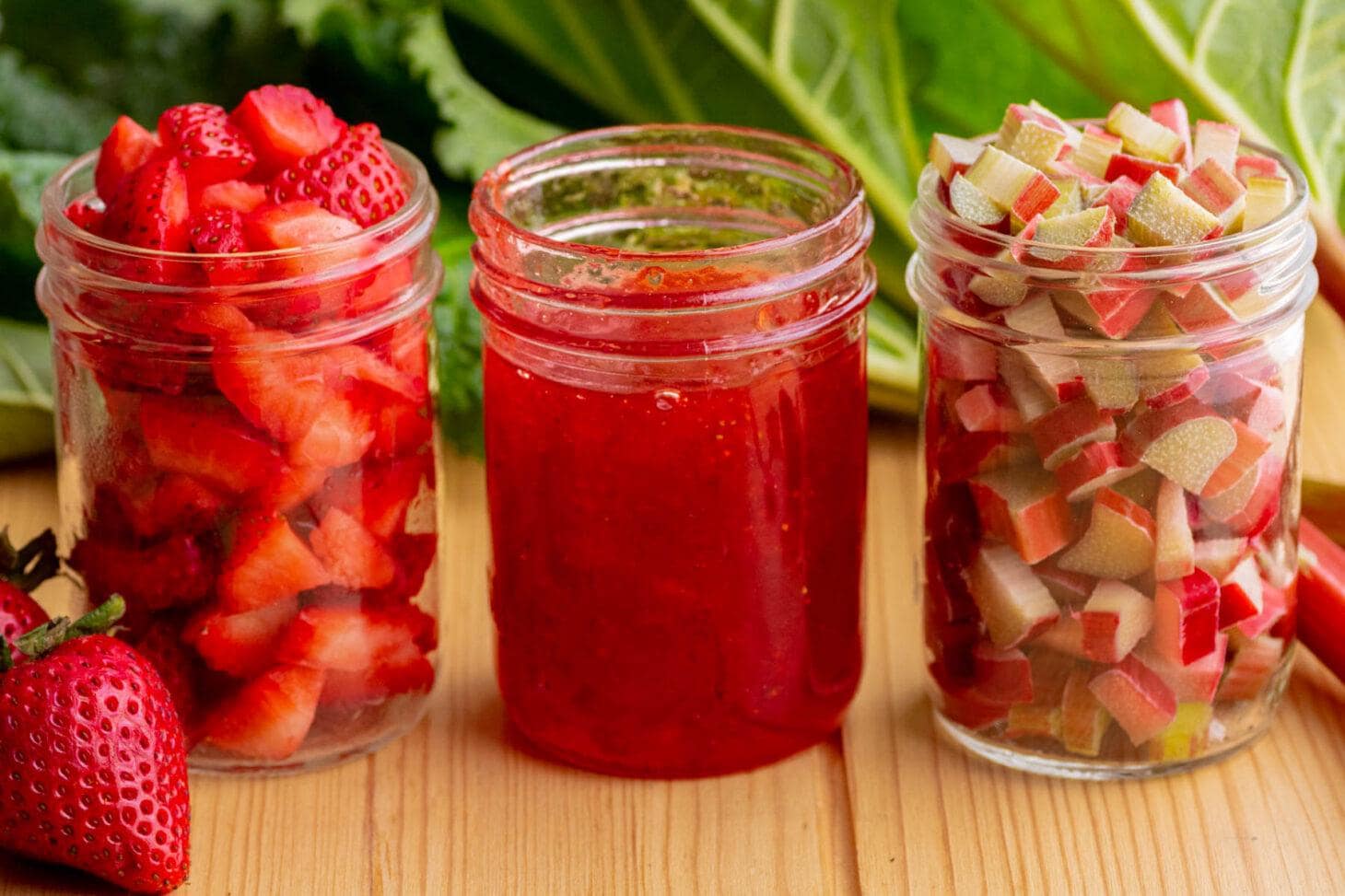 Homemade Strawberry Rhubarb Spread: Fresh Fruit Preserves, 8 oz