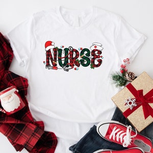 Christmas Nurse T-shirt, Nursing School Shirt, Nurse Holiday Tee, Registered Nurse T-shirt, Nurse Graduation Gift, Nursing Student T-shirt