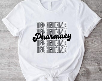 Apotheken-Techniker-T-Shirt, Apotheken-Tech-Lebens-Hemd, Groovy Pharm-Tech-T-Shirt, Apotheker-Studenten-T-Shirt, Apotheker-Abschlussgeschenk