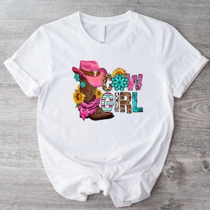 Cow Girl T-Shirt, Western Girl Shirt, Cute Cow Girl Boot Tee, Cow Girl Women T-shirt, Cowgirl Hat And Boots Shirt, Funny Cowgirl Gift