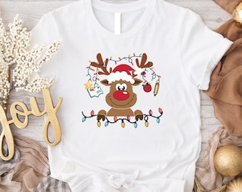 Reindeer Teacher Christmas T-shirt, School Christmas Party Shirt, Funny Deer Christmas Tee, Cute Holiday Teacher Shirt, Teacher Holiday Gift