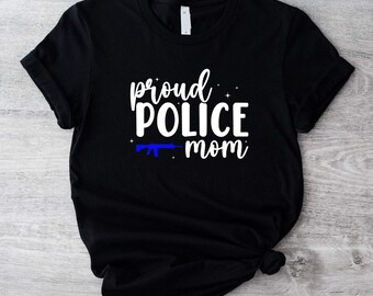 誇り高き警察官ママのTシャツ、お気に入りの警察官ママのシャツ、女性用警察官Tシャツ、おもしろい副官ママのTシャツ、皮肉屋の警察官ママへの贈り物