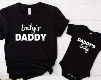 T-shirt personalizzate abbinate papà e figlia, maglietta per la festa del papà, magliette abbinate padre e figlia, prima maglietta per la festa del papà, buona festa del papà