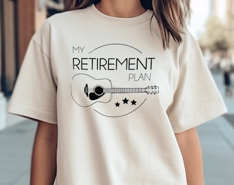 Comfort Colors My Retirement Plan Guitar Player T-Shirt, Funny Retired Guitarist Tee, Retirement Gift For Guitar Lover, Guitar Lover Shirt