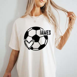 Custom Soccer Comfort Colors T-shirt, Sports Parent Tee, Soccer Mom Shirt, Soccer Team Tee, Personalized Soccer Gamer T-shirt, Game Day Tee.