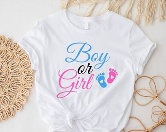 Boy Or Girl T-shirt, Gender Reveal Party Sweatshirt, Gender Reveal Tee, Pink Or Blue Tee, Baby Shower T-shirt, Pregnancy Announcement Shirt.