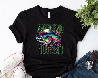 Weekend Hooker T-Shirt, Holiday Lake House Shirt, Fishing Family Matching Themed Tee, Funny Friends Trip Outfit Sweatshirt, Dad Fishing tee.