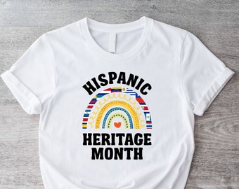 Hispanic Erbs Monat T-Shirt, Latein Pride Shirt, mexikanische Kultur Shirt, mexikanisches Erbs T-Shirt, Flaggen Shirt der südamerikanischen Länder