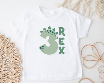 3 REX T-shirt, shirt derde verjaardag dino, dinosaurusthema derde verjaardagsshirt, drie jaar oude Dino verjaardagsfeestje, shirt cadeau 3e verjaardag jongen.