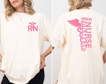 Comfort Colors Geregistreerde verpleegkundige T-shirt, verpleegschool afstuderen shirt, verpleegkundige waardering geschenk, verpleegkunde student shirt, gezondheidszorg werknemer