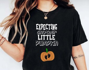 Expecting Another Little Pumpkin T-shirt, Pregnancy Announcement Shirt, Baby Reveal Tee, Thanksgiving Pregnancy T-shirt, Mama To Be Cute Tee