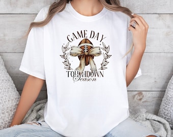 Game Day Touch Down Season T-Shirt, Comfort Colors Shirt, In My Baseball Season Era Tee, Vintage Baseball Bow T-Shirt, Baseball Team Shirts.