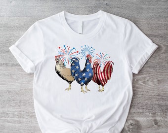 Funny 4Th Of July Chicken T-Shirt, Independence Day Shirt, Funny Patriotic Chicken Shirt, Funny Freedom Day USA Tee, Memorial Day Shirt