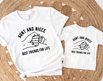Maglietta coordinata "Zia e nipote, migliori amiche per la vita", maglietta "Migliori amiche per le zie", maglietta "Nuova zia", maglietta "Futura zia", maglietta per baby shower per zia