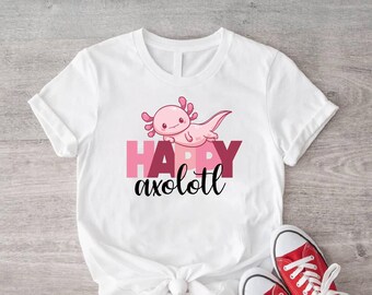 Glückliches Axolotl T-Shirt, nur ein Mädchen Liebe Axolotl Shirt, Axolotl Geburtstag T-Shirt, lustiges Axolotl T-Shirt, süßes Axolotl Shirt, Salamander Liebhaber T-Shirt