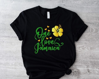 T-shirt One Love Jamaica, shirt Jamaicaanse vakantie, shirt Jamaica Independence Day, cadeau voor Jamaicaanse vriend, shirt Black History Month