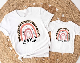 Auntie And Niece Matching T-Shirt, Auntie And Auntie&#39;s Bestie Shirt, Best Auntie Ever Tee, Gift For New Aunt To Be, Family Matching Shirts