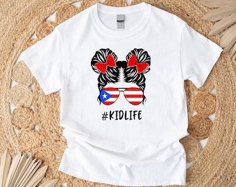 Puerto Rico Kid Life T-Shirt, Puerto Rican Flag Colors Shirt, American Latina Shirt, Puerto Rico Vacation Vibes Tee, Gift For Latina Woman