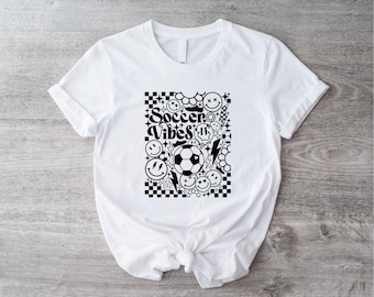 Camiseta com estampa de futebol, camiseta para dia de jogo de futebol, camiseta de futebol engraçada, camiseta feminina para torcedor de futebol, camisa de futebol da moda, presente fofo para jogador de futebol