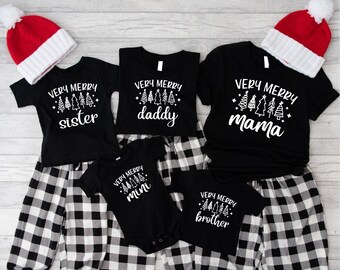 Very Merry Family Matching T-shirt, Family Matching Christmas Shirt, Holiday Family Trip Tee, Christmas Party T-shirt, Holiday Season Shirt