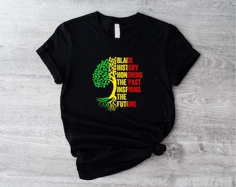 Svart historia som hedrar det förflutna, inspirerar framtiden, t-shirt, Black History Month-tröja, afroamerikansk t-shirt, Juneteenth Vibes-tröja
