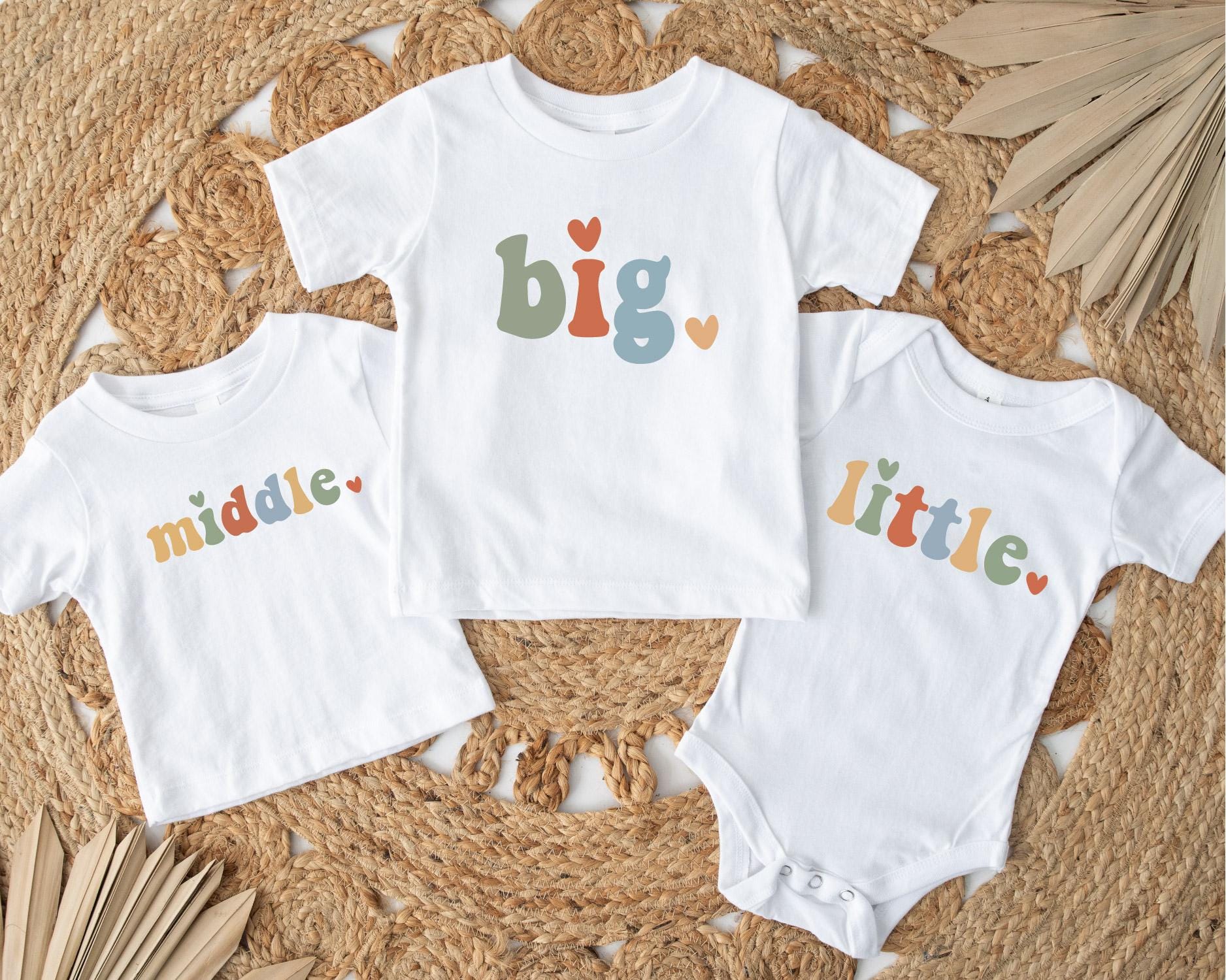 Big Middle Little Sibling T-shirt, Siblings Matching Shirts, Sibling Announcement Tee, Big Brother Little Brother T-shirt, Cousin Squad Tee