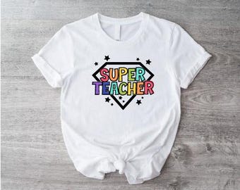 Super Lehrer T-Shirt, bestes Lehrer Shirt, Held Lehrer T-Shirt, erstes T-Shirt des Lehrers, Schulanfang Shirt, Lehrer Wertschätzung Geschenk