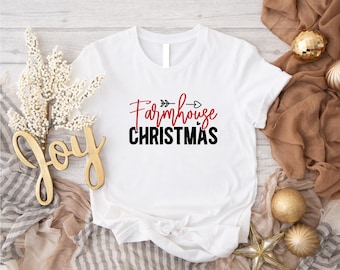 T-shirt de Noël à la ferme, chemise de Noël western, t-shirt de Noël à la campagne, T-shirt de célébration de Noël à la ferme, jolie chemise de vacances paysanne