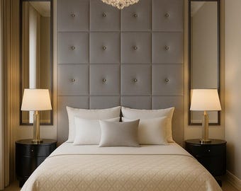 Custom Upholstered Wall Panels – Button Detail, Velvet or Textile