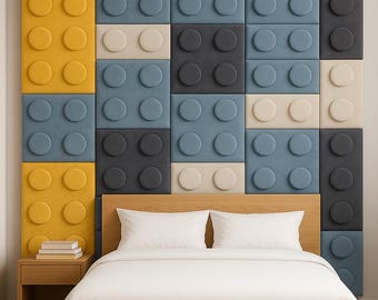 Upholstered Brick-Style Wall Panels – Custom Color Kids Room Decor