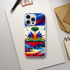 Capa flexível com bandeira haitiana Capa para celular com bandeira haitiana