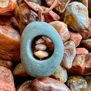 Lake Superior agate Tower Necklace