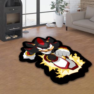Sonic gift, Video game gift idea, Sonic Adventure, custom CD rug, Shadow Rug, Sonic Carpet, Soft round sonic gamecube rug, sonic fan gift,
