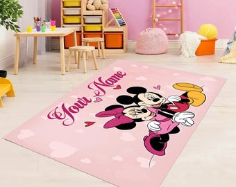 Newborn Gift, Animal Rug,Personalized Rug ,Minnie rug, Kids Room Rug, Gift for Kids, Nursery Rug, Game Mat, Baby Room Decor,