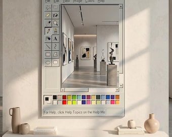 Retro Paint Mirror, MS Paint Mirror, Windows 95 Style Wall Mirror, Nostalgic Aesthetic Decor, Handmade Pixel Mirror