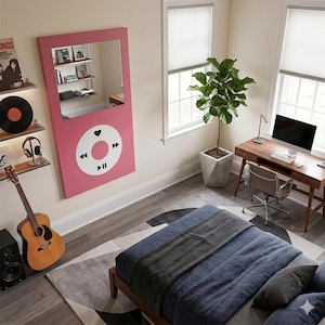 Colorful Music Player Decor, Custom ipod Mirror, Selfie Mirror, Shatterproof Acrylic Home Mirror,