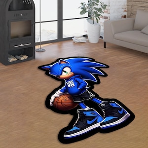 Sonic the Hedgehog Carpet, Soft round sonic gamecube rug, sonic fan gift, Sonic gift, Video game gift idea, Sonic Adventure, custom CD rug.