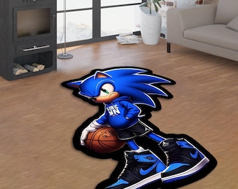 Sonic the Hedgehog Carpet, Soft round sonic gamecube rug, sonic fan gift, Sonic gift, Video game gift idea, Sonic Adventure, custom CD rug.