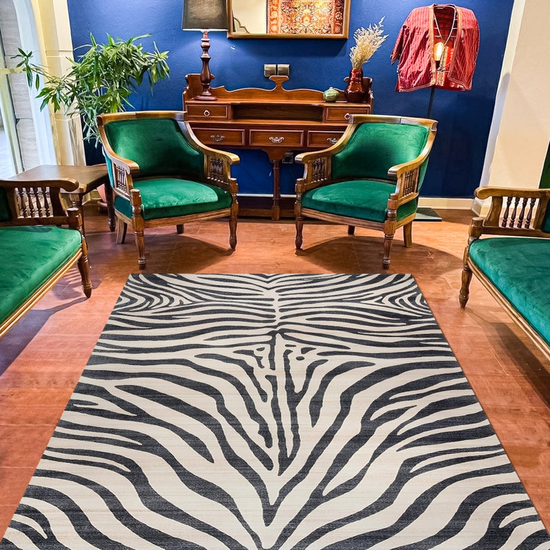 Zebra Print Entry Rug Zebra Rug - Etsy