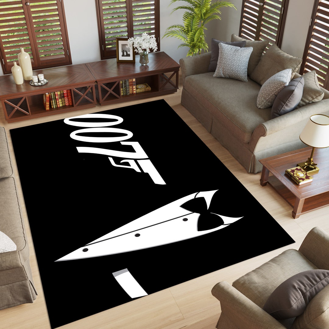 Top Secret Rug Secret Agent Movie Rug: Black Accent Modern Living Room Decor Carpet - Etsy