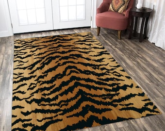 Leopard Print Area Rug, Non Slip, Machine Washable