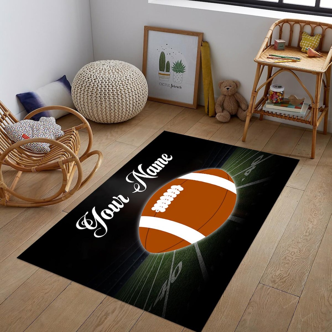 Cu Football Rug Personalized Football Rug: Kids Nursery Game Mat - Etsy