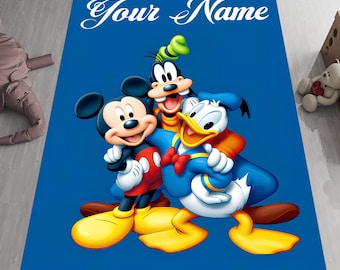 Cartoon Rug,Mickey Mouse Rug,Kids Room Rug, Gift for Kids,Nursery Rug, Game Mat,Baby Room Decor, Newborn Gift, Animal Rug,Personalized Rug
