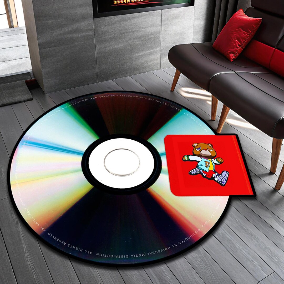 Music Inspired Album CD Rug, Music Rug,music Decor,kanye West CD Rug ...